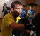 Brad Pickett works out for the media