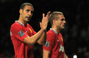 Rio Ferdinand applauds the crowds at the final whistle
