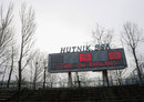 A view of the scoreboard at the Hutnik Municipality Stadium