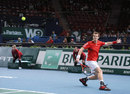 Andy Murray hits a backhand slice