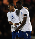 Marvin Sordell is congratulated on his goal by Nathaniel Clyne