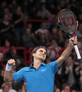 Roger Federer shows his delight