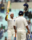 VVS Laxman is all smiles after reaching his hundred