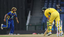 The first wicket: Lasith Malinga shatters Mitchell Johnson's stumps