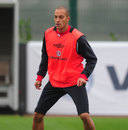 Bobby Zamora takes part in a drill