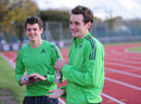 Jonathan and Alistair Brownlee share a joke