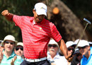 Tiger Woods gets the fist pump going