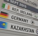 The 2014 FIFA World Cup qualifying schedule on display at DFB headquarters