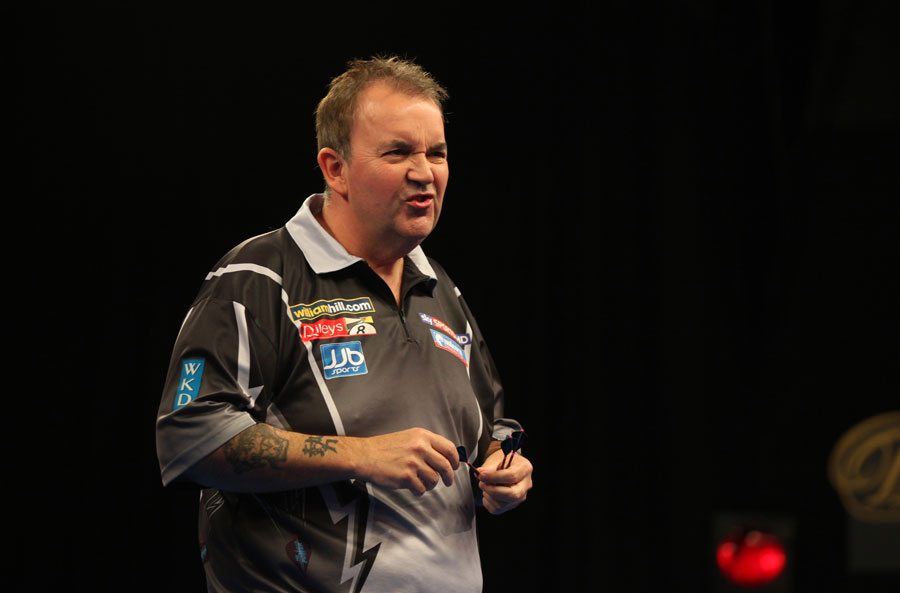 Phil Taylor during his semi final win against Adrian Lewis