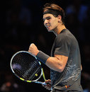 Rafael Nadal aims a fist pump