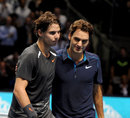 Roger Federer consoles Rafael Nadal