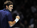 Roger Federer pumps his fist