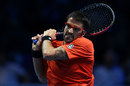 Janko Tipsarevic hammers a backhand