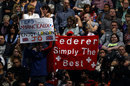 Fans show their support for Roger Federer and Jo-Wilfried Tsonga