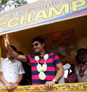 Manny Pacquiao waves to fans in his home town