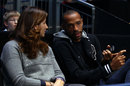 Thierry Henry chats to Mirka Federer