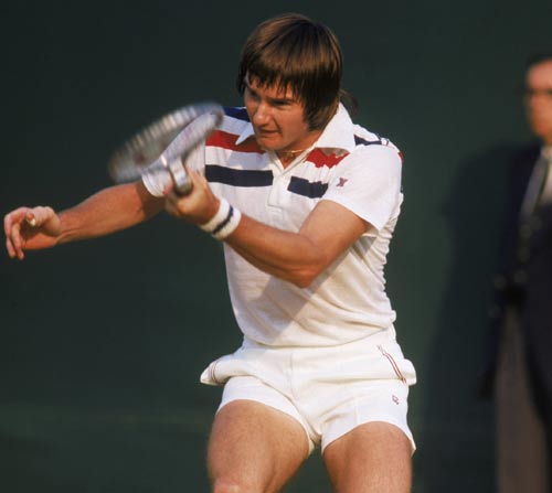 Jimmy Connors hits a forehand