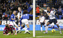 Marouane Fellaini scores Everton's opening goal 
