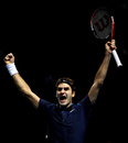 Roger Federer celebrates winning the tournament