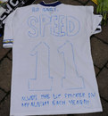 A shirt is left on the ground as tributes to Gary Speed