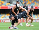 Brendon McCullum dives to take a catch