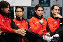 Feliciano Lopez, David Ferrer, Rafael Nadal and Albert Costa await the draw
