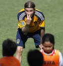 David Beckham takes a training session
