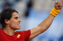 Rafael Nadal pumps his fist