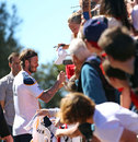 David Beckham signs autographs for fans
