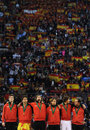 The Spanish team soak up the atmosphere