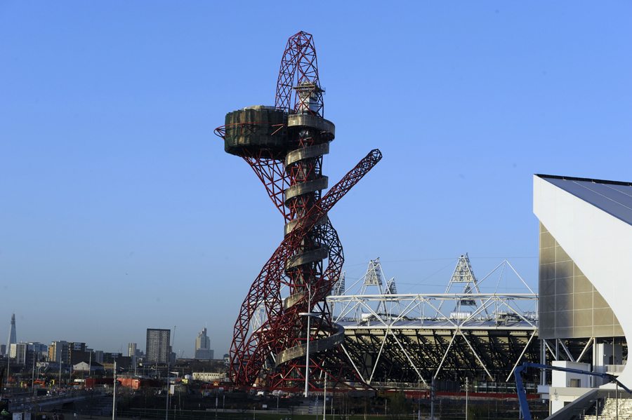 The ArcelorMittal Orbit sculpture outside the London 2012 stadium