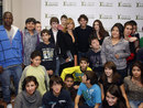 Rafael Nadal poses during the presentation of the project 'Integration and Sport'