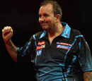 Phil Taylor celebrates a victory
