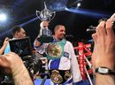 Andre Ward celebrates defeating Carl Froch