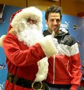 Cesc Fabregas gets the thumbs-up from Santa Claus
