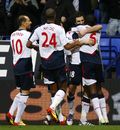 Sam Ricketts is congratulated after putting Bolton ahead