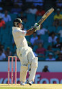 Ricky Ponting pulls during an innings that steadied a wobbly Australia