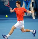 Andy Murray lunges for a forehand