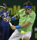 Rafael Nadal lines up a dropshot