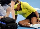 Serena Williams receives treatment