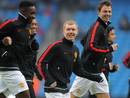 Paul Scholes cuts a relaxed figure during the warm-up