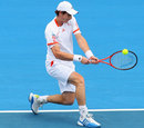 Andy Murray lines up a backhand