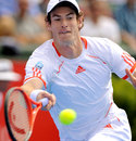 Andy Murray stretches for a volley
