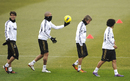 Kaka, Karim Benzema, Fabio Coentrao and Marcelo begin training
