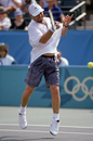 Andre Agassi unleashes a forehand