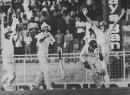 Maninder Singh protests at being given out lbw to Greg Matthews as the Test ends in a tie