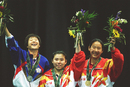 China's Deng Yaping (centre) is crowned Olympic table tennis champion 