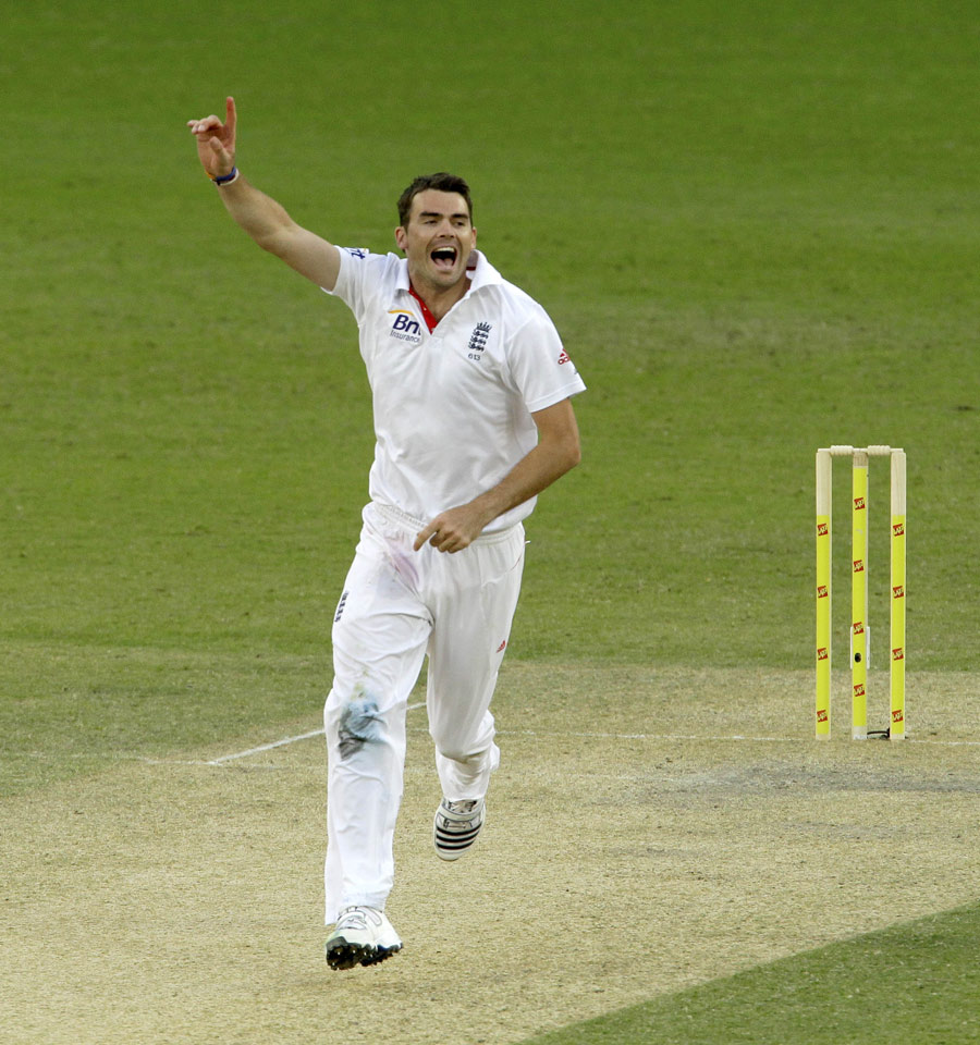 James Anderson celebrates the wicket of Abdur Rehman