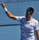 Novak Djokovic waves to the crowd