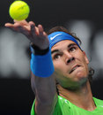 Rafael Nadal gets set to serve